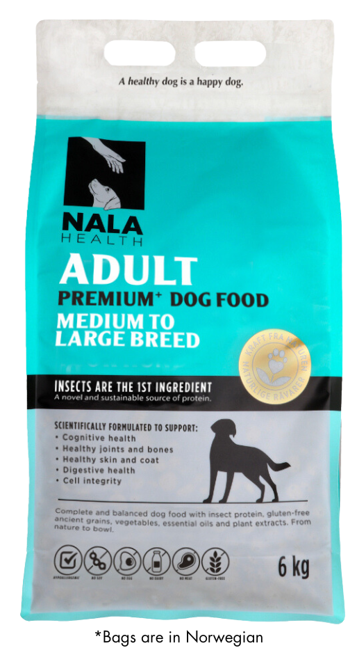 Nala Health adult medium to large breed dog food bag